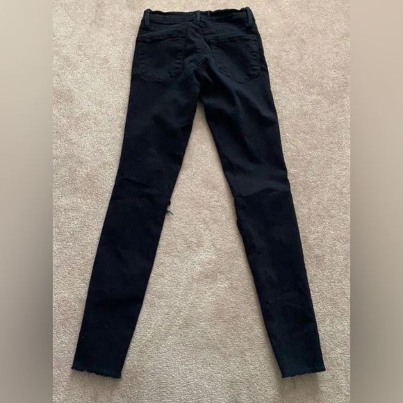 FRAME Le Skinny de Jeanne Mid Rise Black Stretch Skinny Denim Jean Size 25 - Picture 7 of 8